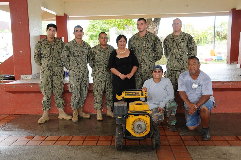 Volunteers working in the community